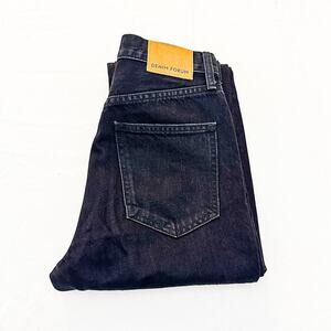 Denim Forum The Joni HIgh Rise Loose Button Fly Denim Jeans Black Size 23 x 29L